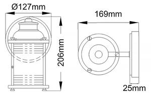 Quintiesse QN-ASHLANDBAY1-PC-BATH-Vonkajšie nástenné svietidlo ASHLAND BAY 1xE27/60W/230V IP44