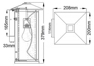 Quintiesse QN-ASHBERN-M - Vonkajšie nástenné svietidlo ASHBERN M 1xE27/60W/230V IP44