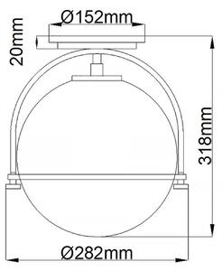 Quintiesse QN-SOMERSET-F-O-BK - Stropné svietidlo SOMERSET 1xE27/60W/230V čierne