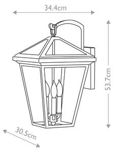 Quintiesse QN-ALFORD-PLACE2-L-MB - Vonkajšie nástenné svietidlo ALFORD L 3xE14/40W/230V IP44