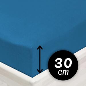 Jersey napínacie prestieradlo na vysoký matrac JR-016 Modré 80 x 200 - výška 30 cm