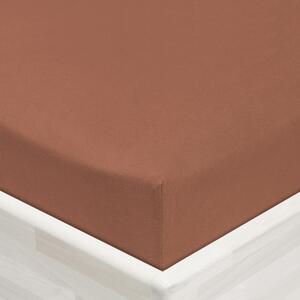 Jersey napínacie prestieradlo JR-023 Orieškovo hnedé 90 x 200 - výška 20 cm
