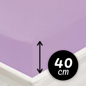 Jersey napínacie prestieradlo na extra vysoký matrac JR-012 Levanduľové 80 x 200 - výška 40 cm