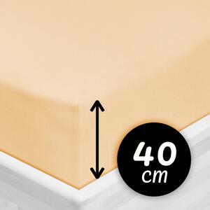 Jersey napínacie prestieradlo na extra vysoký matrac JR-021 Púdrové 80 x 200 - výška 40 cm