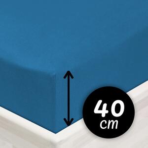 Jersey napínacie prestieradlo na extra vysoký matrac JR-016 Modré 80 x 200 - výška 40 cm