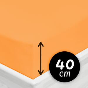 Jersey napínacie prestieradlo na extra vysoký matrac JR-006 Oranžové 80 x 200 - výška 40 cm