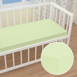 Detské jersey napínacie prestieradlo do postieľky JR-018 Pastelovo zelené 60 x 120 x 10 cm - do postieľky