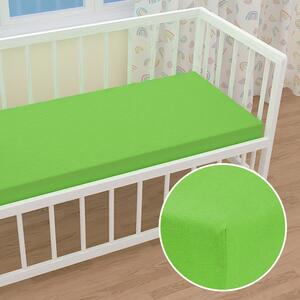 Detské jersey napínacie prestieradlo do postieľky JR-019 Žiarivo zelené 60 x 120 x 10 cm - do postieľky