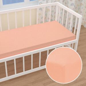 Detské jersey napínacie prestieradlo do postieľky JR-005 Svetlo broskyňové 60 x 120 x 10 cm - do postieľky