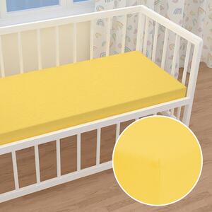 Detské jersey napínacie prestieradlo do postieľky JR-003 Žlté 60 x 120 x 10 cm - do postieľky