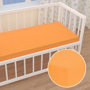 Detské jersey napínacie prestieradlo do postieľky JR-006 Oranžové 60 x 120 x 10 cm - do postieľky