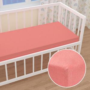 Detské jersey napínacie prestieradlo do postieľky JR-001 Koralové 60 x 120 x 10 cm - do postieľky