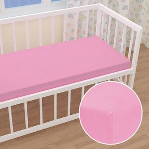 Detské jersey napínacie prestieradlo do postieľky JR-008 Ružová lila 60 x 120 x 10 cm - do postieľky