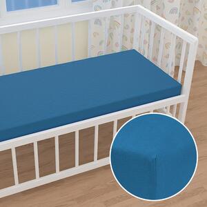 Detské jersey napínacie prestieradlo do postieľky JR-016 Modré 60 x 120 x 10 cm - do postieľky