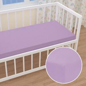 Detské jersey napínacie prestieradlo do postieľky JR-012 Levanduľové 60 x 120 x 10 cm - do postieľky