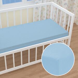 Detské jersey napínacie prestieradlo do postieľky JR-014 Nebesky modré 60 x 120 x 10 cm - do postieľky