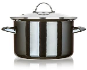 Banquet Hrniec smaltovaný METALLIC Black 24 cm, 3,7 l, s pokrievkou, 24 cm