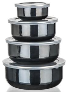 Banquet Súprava smaltovaných misiek METALLIC Black, 8 ks