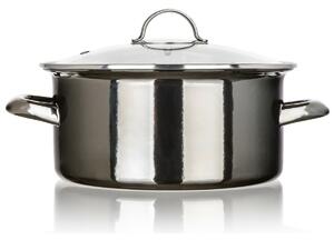 Banquet Smaltovaný hrniec METALLIC Black 22 cm,3,7 5 l, s pokrievkou, 22 cm