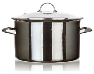 Banquet Smaltovaný hrniec METALLIC Black 26 cm, 6l, s pokrievkou, 26 cm