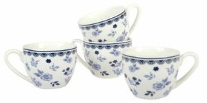 4-dielna sada porcelánových šálok Floral, 90 ml