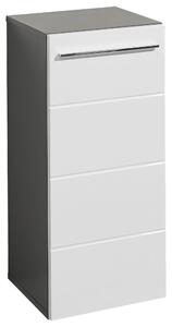 SPODNÁ SKRINKA, biela s vysokým leskom, antracitová, 34/72/31 cm Xora - Kúpeľňové skrinky, Online Only