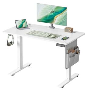 SONGMICS Elektricky nastaviteľný písací stôl Vasagle Foral 100 cm biely