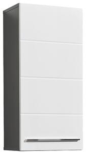 ZÁVESNÁ SKRINKA, biela s vysokým leskom, antracitová, 34/70/23 cm Xora - Kúpeľňové skrinky, Online Only