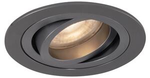 Moderné zapustené bodové svetlo tmavosivé GU10 50 mm okrúhle výkyvné - Rondoo