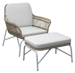 RELAXAČNÉ KRESLO S PODNOŽKOU, kov, textil Ambia Garden - Záhradné stoličky