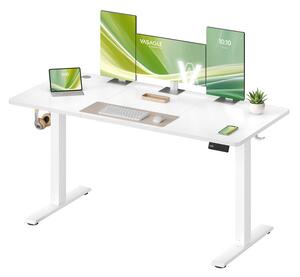 SONGMICS Elektricky nastaviteľný písací stôl Vasagle Foral II 140 cm biely