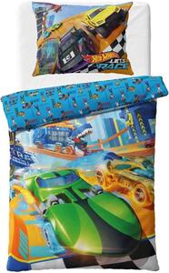 Bavlnené posteľné obliečky Hot Wheels – motív Let’s Race - 100% bavlna - 70x90 cm + 140x200 cm