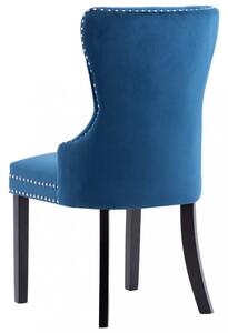Jedálenská stolička 4 ks zamat / kaučukovník Dekorhome Tmavo zelená