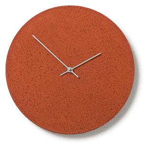 Nástenné betónové hodiny CLOCKIES, 29cm, okrúhle, červené