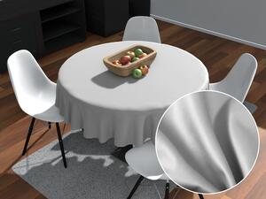 Biante Veľký okrúhly bavlnený saténový obrus ST-012 Svetlo sivý Ø 270 cm