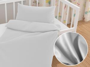 Biante Detské saténové posteľné obliečky do postieľky ST-012 Svetlo sivé Do postieľky 90x120 a 40x60 cm