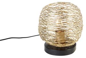 Dizajnová stolná lampa zlatá s čiernou 20 cm - Sarella