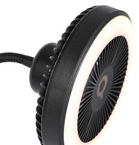 Podlahový ventilátor čierny vrátane LED stmievateľný - Dores
