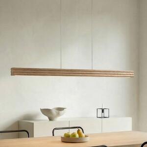 LED závesné svietidlo Lucande Annetta, 117 cm, stmievateľné, Svetlé drevo, Obývacia izba / jedáleň, Drevo, Moderný, Závesné svietidlo