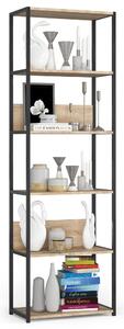 Ak furniture Industriálny regál Lamon 60 cm čierny/dub sonoma