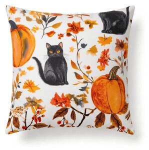 Obliečka na vankúš z mikrovlákna CATS AND PUMPKINS 45x45 cm, farebná