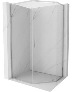 Mexen Exo, päťuholníková sprchová kabína výklopná, 100x90 cm, transparentné sklo, chróm, 812-100-090-01-00