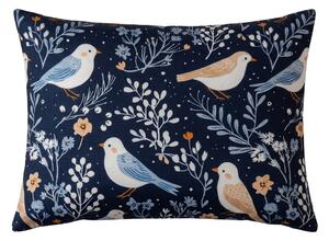 Obliečka na vankúš z mikrovlákna DENIM Vtáčiky 50x70 cm, modrá