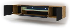 TV stolík/skrinka Aurora 200 (dub artisan + čierna matná). Vlastná spoľahlivá doprava až k Vám domov. 1057703