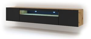 TV stolík/skrinka Aurora 200 (dub artisan + čierna matná). Vlastná spoľahlivá doprava až k Vám domov. 1057703