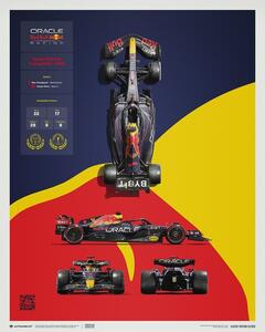Umelecká tlač Oracle Red Bull Racing - RB18 Blueprint, (40 x 50 cm)