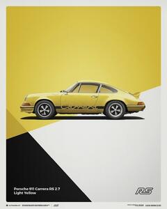 Umelecká tlač Porsche 911 RS - 1973 - Yellow, (40 x 50 cm)