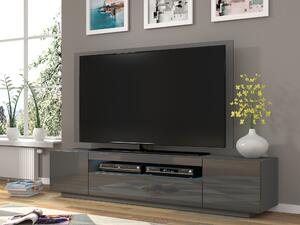 TV stolík/skrinka Aurora 200 (sivý lesk) (LED). Vlastná spoľahlivá doprava až k Vám domov. 1057727