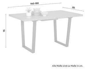 Rozkladací Jedálenský Stôl Nils, 140-180x85 Cm, Tmavosivý