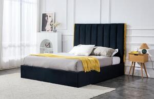 HALMAR, PALAZZO manželská posteľ s roštom 160x200 cm, čierna